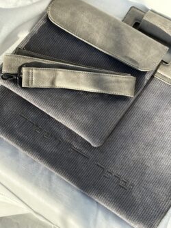 סט טלית ותפילין קורדרוי אפור עם רקמה – תמונה 2