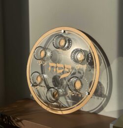 קערת פסח מזכוכית - זהב