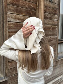 כיסוי ראש דגם פשתן שמנת