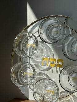 ⁦קערת פסח מסגרת זהב⁩ – תמונה ⁦2⁩