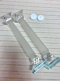 ⁦זוג פמוטי קריסטל גבוהים⁩ – תמונה ⁦2⁩