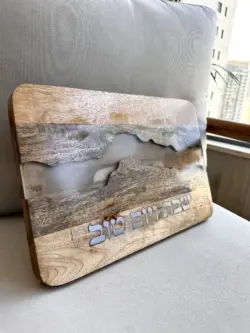 ⁦מגש חלה מעץ + סכין תואמת⁩ – תמונה ⁦2⁩