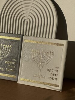 ⁦סדר הדלקת נרות חנוכה דמוי עור⁩ – תמונה ⁦2⁩