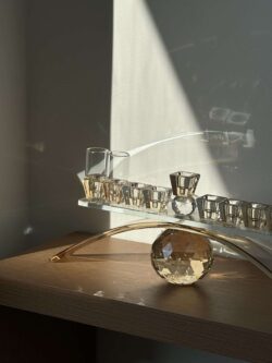 חנוכיית קריסטל מהודרת דגם כדור