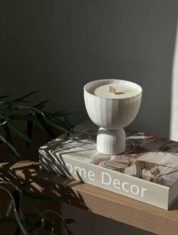 נר שעון חול - לבן