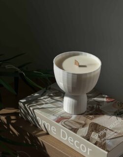 ⁦נר שעון חול - לבן⁩ – תמונה ⁦2⁩