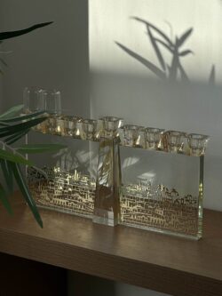 חנוכיית קריסטל דגם ירושלים