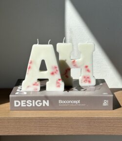 ⁦נר אות עם פרחים - קופסא מהודרת⁩ – תמונה ⁦4⁩