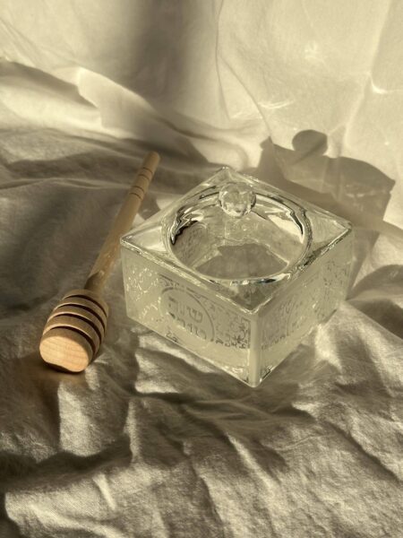 כלי מהודר לדבש מקריסטל-שקוף