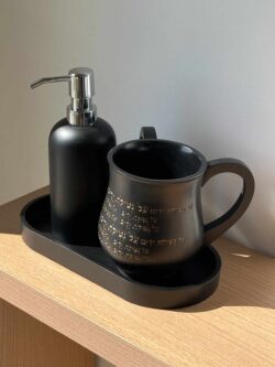 סט נטלה וסבוניה - שחור זהב