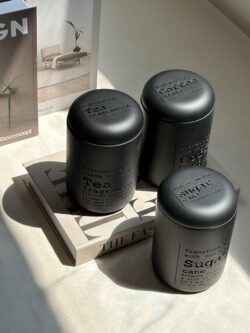 סט קפה, תה, סוכר דגם קפסולה - שחור