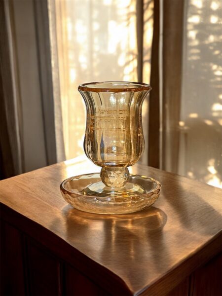 גביע קידוש קריסטל נמוך " יום השישי " - רוז גולד