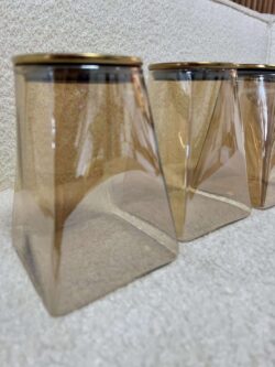 ⁦3 צנצנות זכוכית , רוז גולד⁩ – תמונה ⁦3⁩