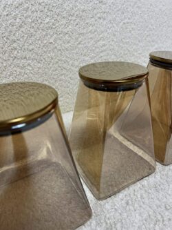 ⁦3 צנצנות זכוכית , רוז גולד⁩ – תמונה ⁦2⁩