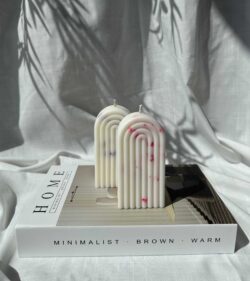 ⁦נר קשת קטן עם פרחים⁩ – תמונה ⁦3⁩