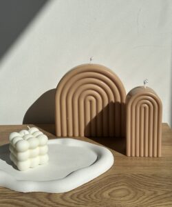 ⁦סט נרות קשת מוקה⁩ – תמונה ⁦2⁩