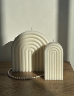 סט נרות קשת לבן