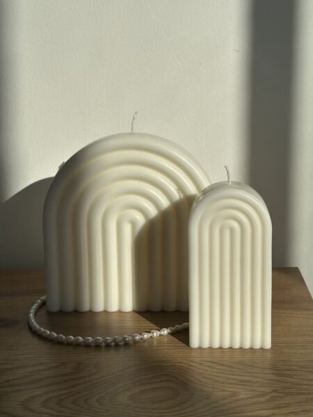 סט נרות קשת לבן